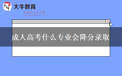 成人高考什么專業(yè)會(huì)降分錄取