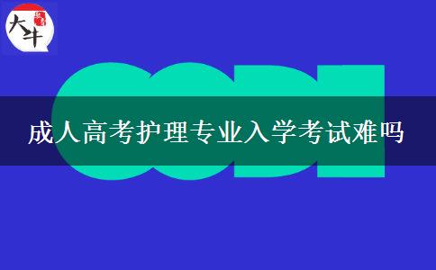 成人高考護理專業(yè)入學考試難嗎