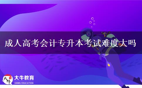 成人高考會(huì)計(jì)專(zhuān)升本考試難度大嗎