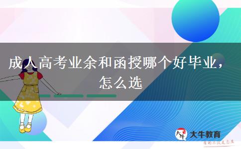 成人高考業(yè)余和函授哪個好畢業(yè)，怎么選