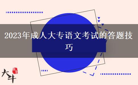 2023年成人大專(zhuān)語(yǔ)文考試的答題技巧