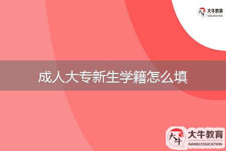 成人大專新生學(xué)籍怎么填