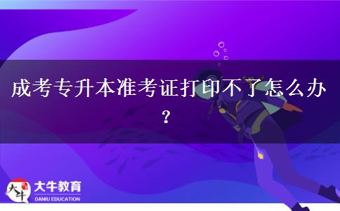 成考專升本準(zhǔn)考證打印不了怎么辦？