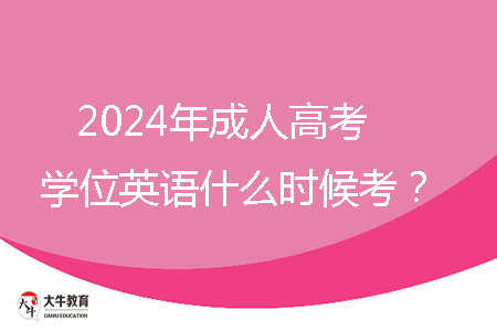 2024年成人高考學位英語什么時候考？