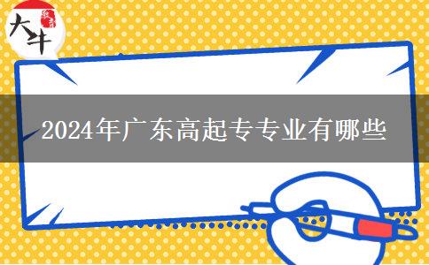 2024年廣東高起專專業(yè)有哪些