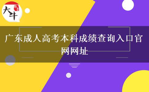 廣東成人高考本科成績查詢入口官網網址