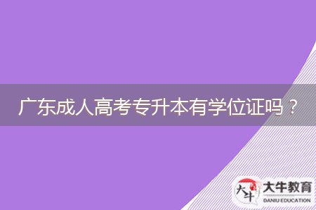 廣東成人高考專升本有學(xué)位證嗎？