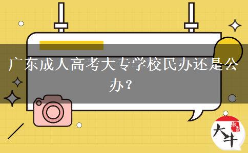 廣東成人高考大專學校民辦還是公辦？