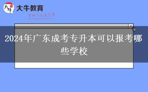 2024年廣東成考專升本可以報考哪些學(xué)校