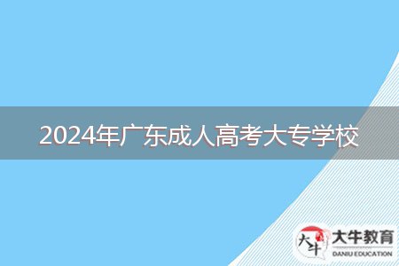 2024年廣東成人高考大專學校