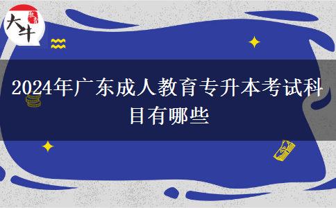 2024年廣東成人教育專升本考試科目有哪些