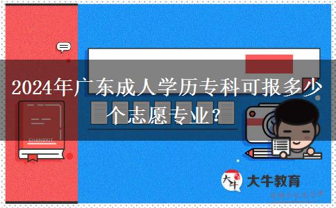 2024年廣東成人學(xué)歷?？瓶蓤?bào)多少個(gè)志愿專業(yè)？