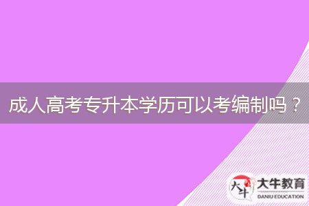 成人高考專升本學(xué)歷可以考編制嗎？