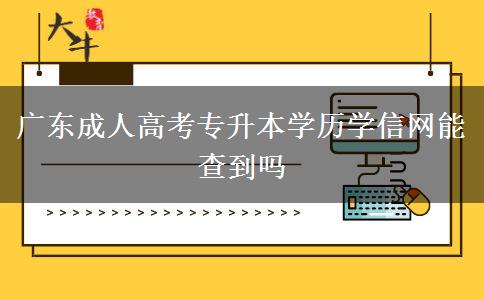 廣東成人高考專升本學(xué)歷學(xué)信網(wǎng)能查到嗎