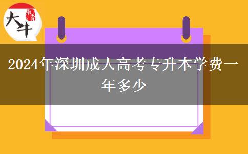 2024年深圳成人高考專升本學(xué)費(fèi)一年多少