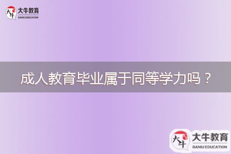 成人教育畢業(yè)屬于同等學力嗎？