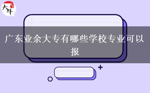 廣東業(yè)余大專有哪些學(xué)校專業(yè)可以報(bào)