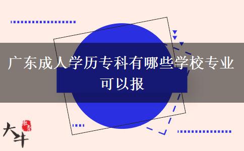 廣東成人學(xué)歷?？朴心男W(xué)校專業(yè)可以報