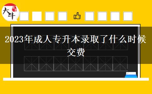 2023年成人專升本錄取了什么時(shí)候交費(fèi)