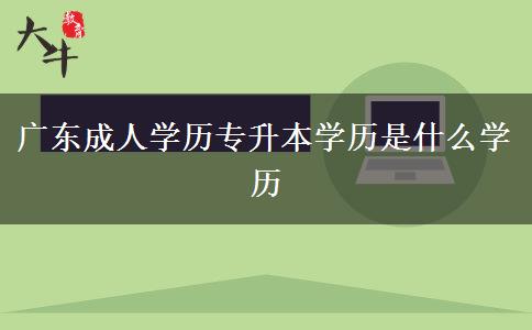 廣東成人學歷專升本學歷是什么學歷