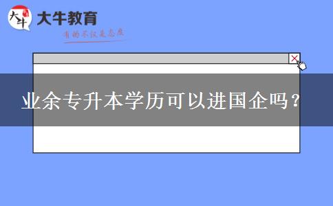 業(yè)余專升本學歷可以進國企嗎？