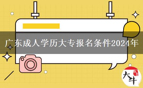 廣東成人學歷大專報名條件2024年