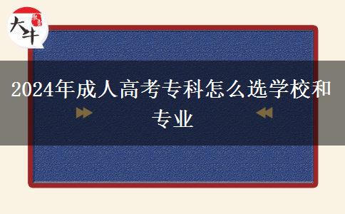 2024年成人高考?？圃趺催x學(xué)校和專業(yè)