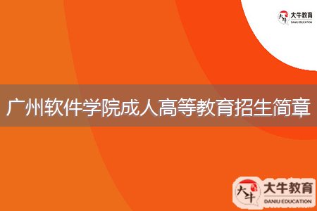 廣州軟件學(xué)院成人高等教育招生簡章