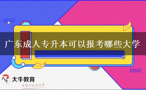 廣東成人專升本可以報考哪些大學(xué)