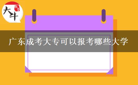 廣東成考大?？梢詧?bào)考哪些大學(xué)