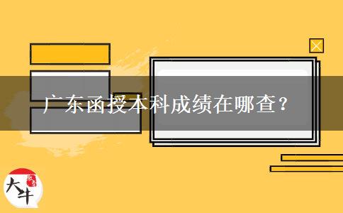 廣東函授本科成績在哪查？
