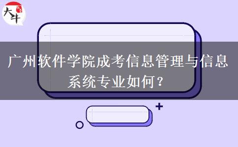 廣州軟件學(xué)院成考信息管理與信息系統(tǒng)專業(yè)如何？
