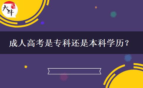 成人高考是專科還是本科學歷？