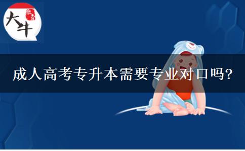 成人高考專升本需要專業(yè)對(duì)口嗎?
