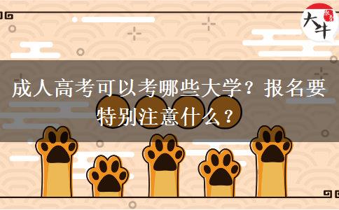 成人高考可以考哪些大學(xué)？報(bào)名要特別注意什么？