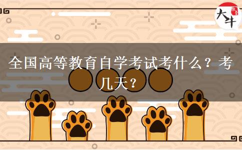 全國高等教育自學考試考什么？考幾天？