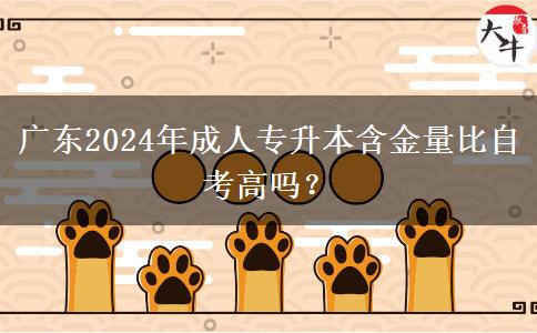 廣東2024年成人專升本含金量比自考高嗎？