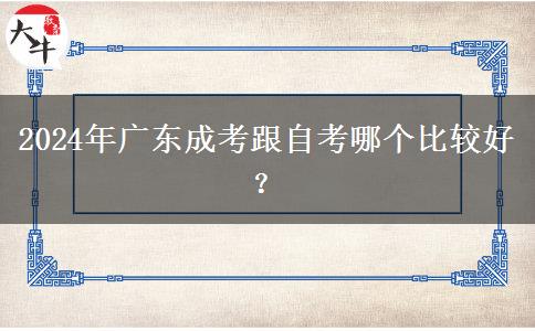 2024年廣東成考跟自考哪個比較好？