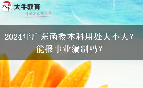 2024年廣東函授本科用處大不大？能報事業(yè)編制嗎？