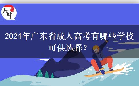 2024年廣東省成人高考有哪些學(xué)校可供選擇？