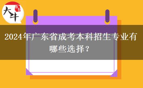 2024年廣東省成考本科招生專業(yè)有哪些選擇？