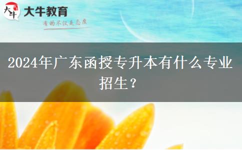 2024年廣東函授專升本有什么專業(yè)招生？