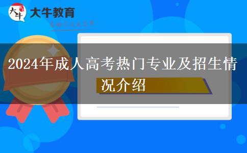 2024年成人高考熱門專業(yè)及招生情況介紹