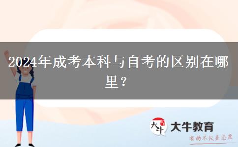 2024年成考本科與自考的區(qū)別在哪里？