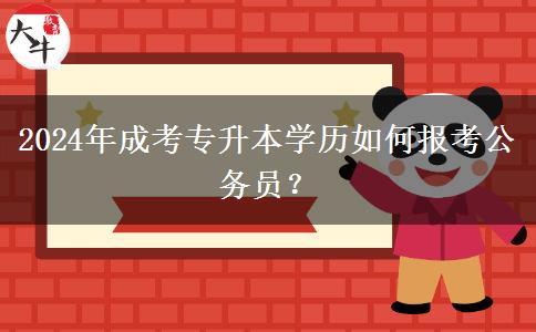 2024年成考專升本學(xué)歷如何報(bào)考公務(wù)員？