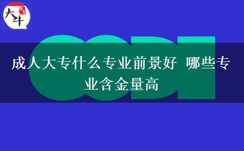 成人大專(zhuān)什么專(zhuān)業(yè)前景好 哪些專(zhuān)業(yè)含金量高
