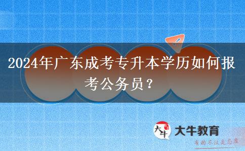 2024年廣東成考專升本學(xué)歷如何報考公務(wù)員？