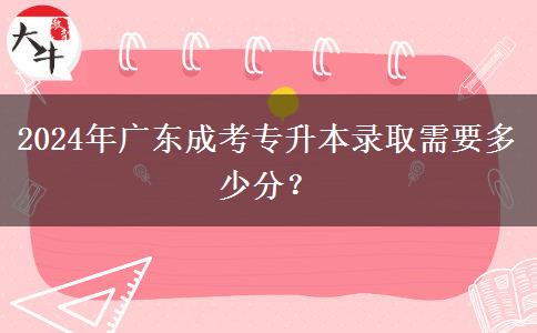 2024年廣東成考專升本錄取需要多少分？