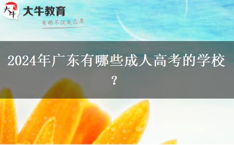 2024年廣東有哪些成人高考的學(xué)校？