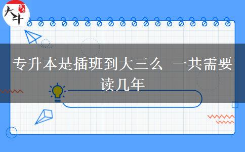 專(zhuān)升本是插班到大三么 一共需要讀幾年